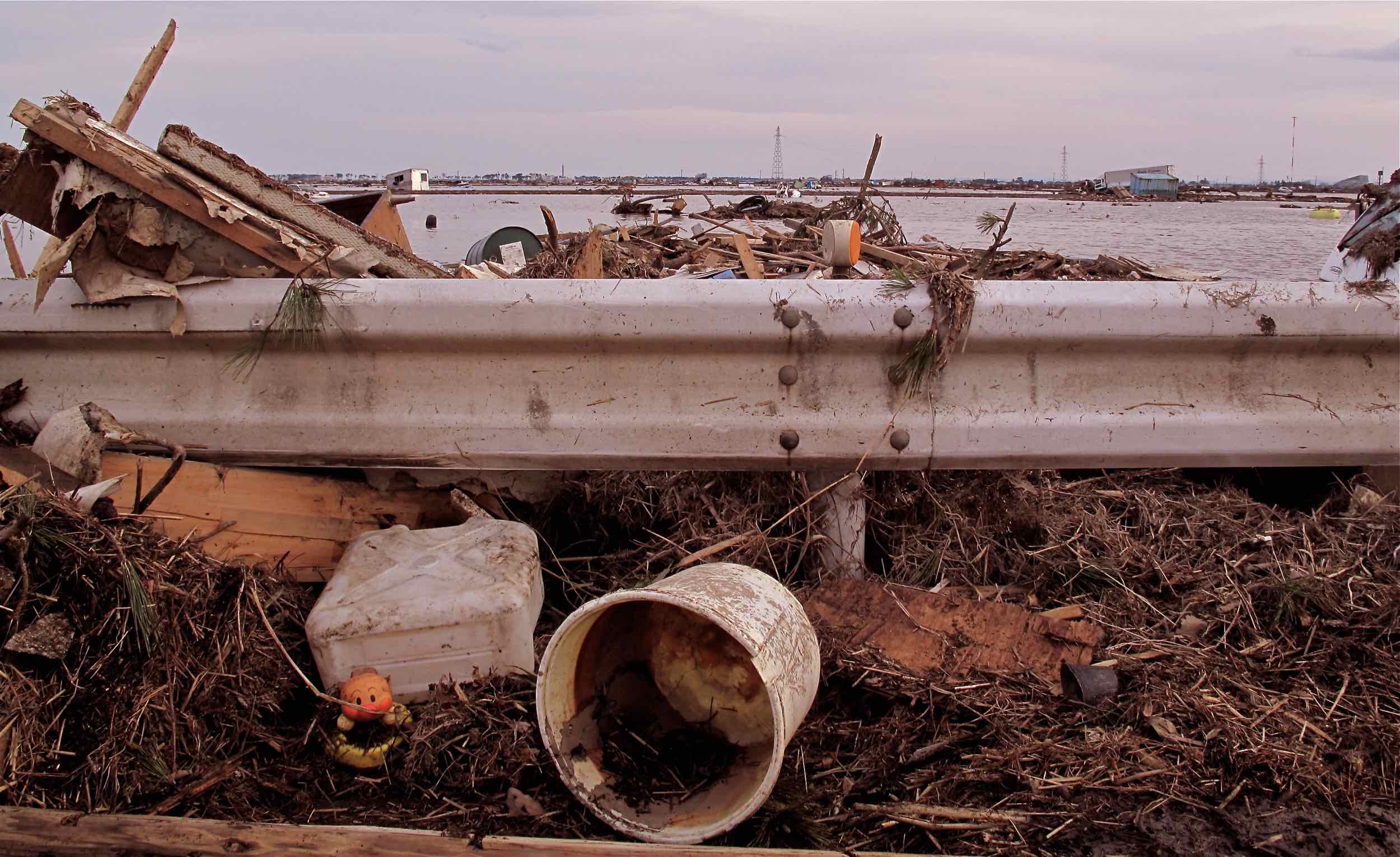  3/13 looking east towards seashore, Wakabayashi-ku, Sendai 4 