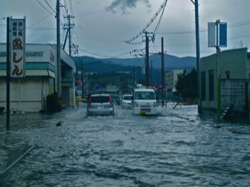  4/15 Onagawa Kaido road at high tide, outskirts of Onagawa City 