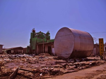  4/16 fertilizer plant, outskirts of Onagawa City 